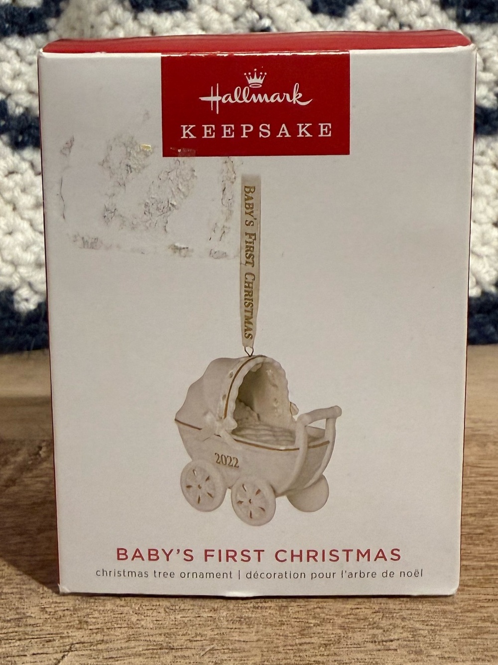 2022 Hallmark Baby's First Christmas Ornament - White and Red Accents